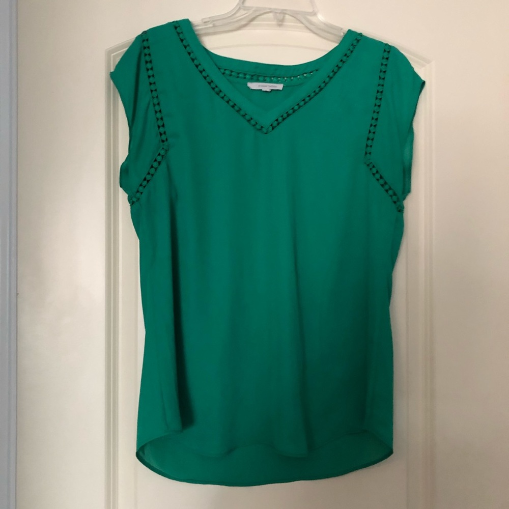 💋Green blouse with crochet detail